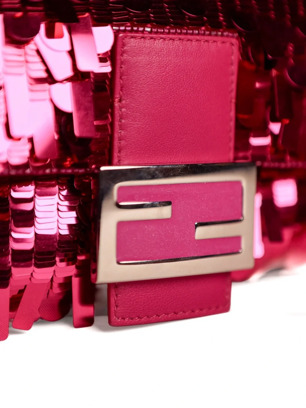 Fendi Fuscia Sequin Baguette Shoulder Bag Vintage Sex and the City